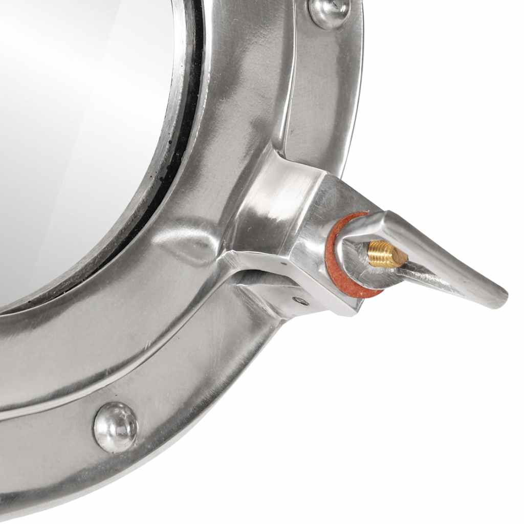 Espejo de ojo de buey de pared aluminio y vidrio Ø23 cm