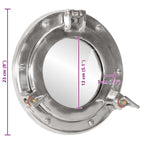 Espejo de ojo de buey de pared aluminio y vidrio Ø23 cm