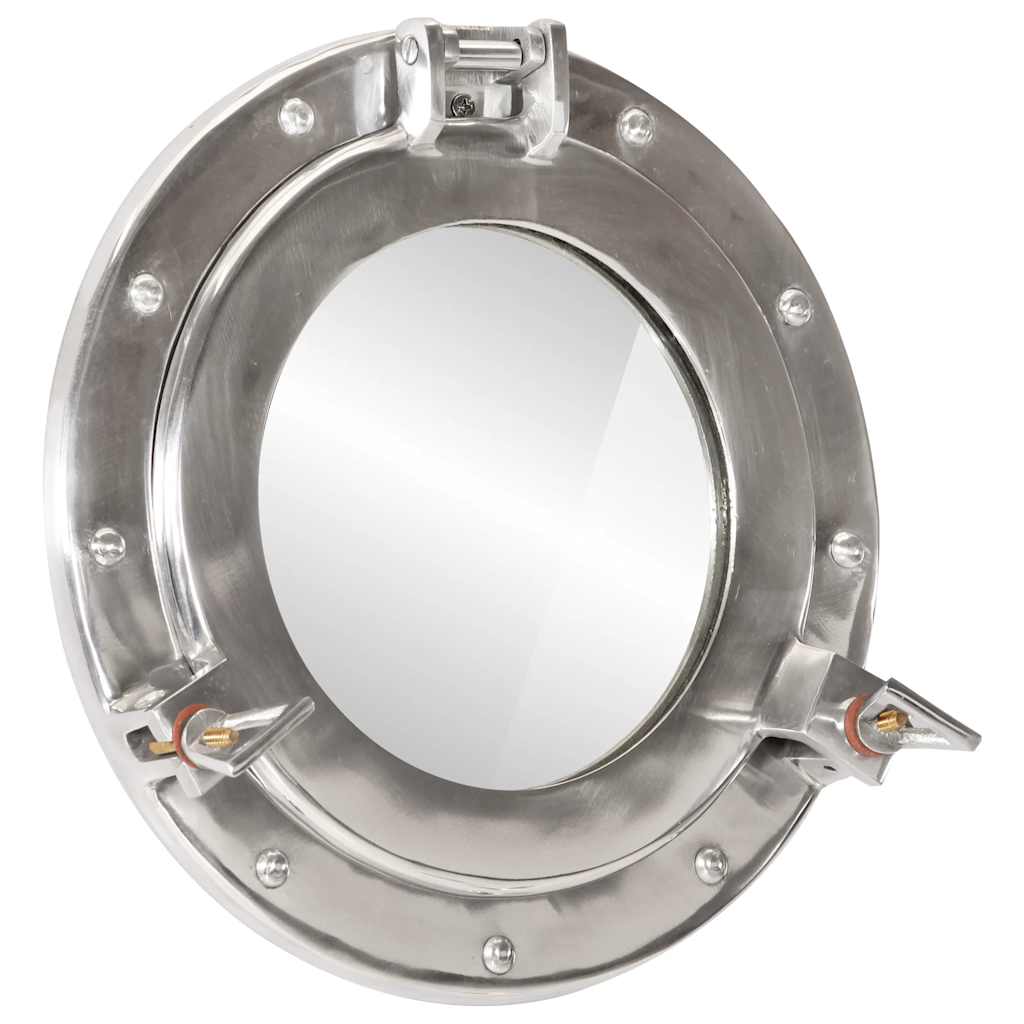 Espejo de ojo de buey de pared aluminio y vidrio Ø23 cm
