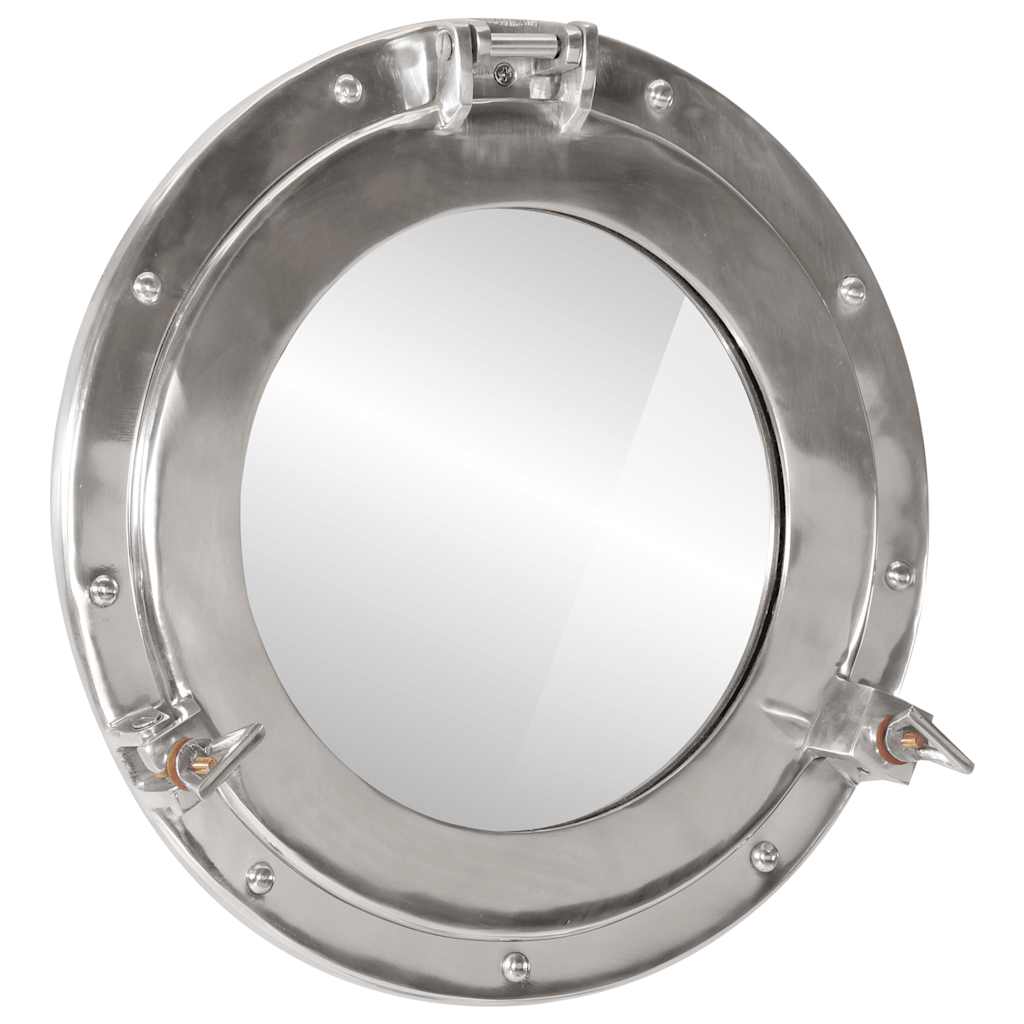 Espejo de ojo de buey de pared aluminio y vidrio Ø23 cm