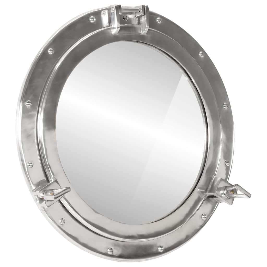 Espejo de ojo de buey de pared aluminio y vidrio Ø23 cm