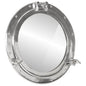 Porthole wall mirror, aluminum and glass Ø23 cm