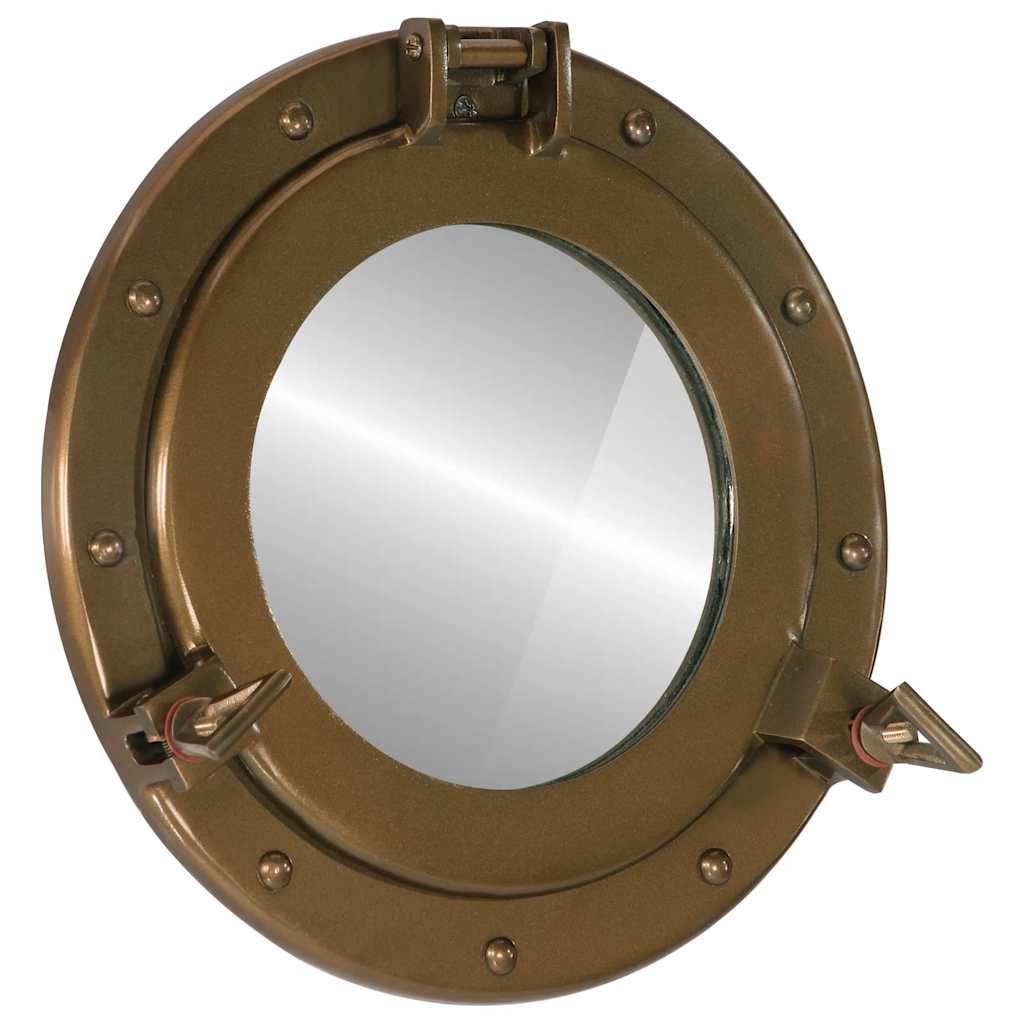 Espejo de ojo de buey de pared aluminio y vidrio Ø23 cm