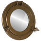 Porthole wall mirror, aluminum and glass Ø23 cm