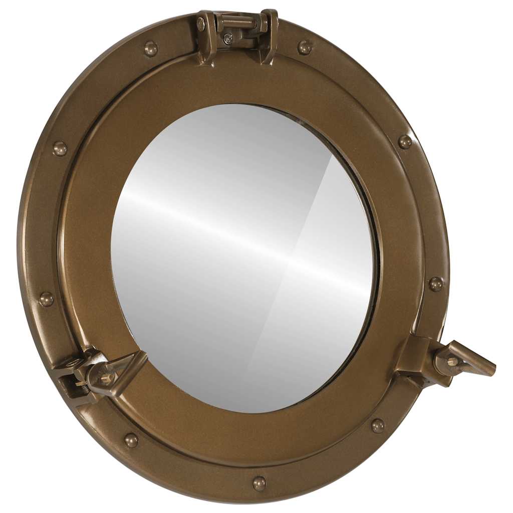 Espejo de ojo de buey de pared aluminio y vidrio Ø23 cm
