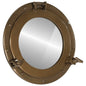 Porthole wall mirror, aluminum and glass Ø23 cm