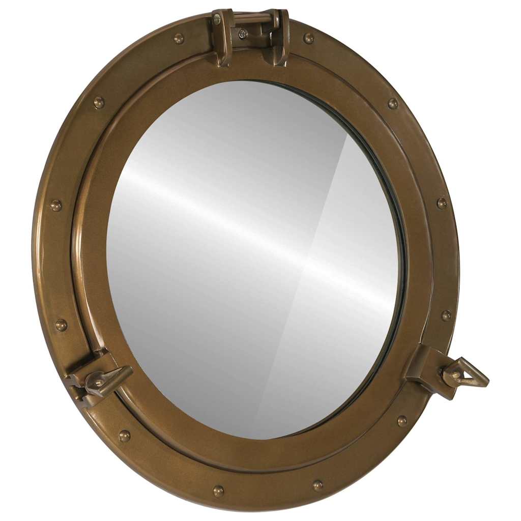 Espejo de ojo de buey de pared aluminio y vidrio Ø23 cm