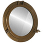 Porthole wall mirror, aluminum and glass Ø23 cm