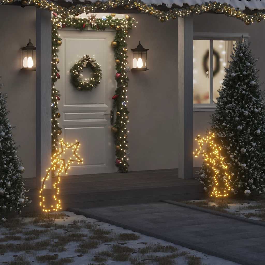 Árbol de Navidad luces decorativas con estacas 115 LED 90 cm