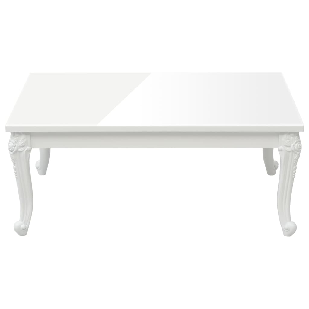 Mesa de centro madera de ingeniería blanco brillo 100x50x42 cm