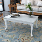 Mesa de centro madera de ingeniería blanco brillo 100x50x42 cm
