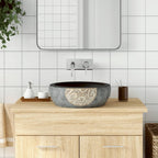 Lavabo de encimera ovalado cerámica negro azul 56,5x36,5x13,5cm