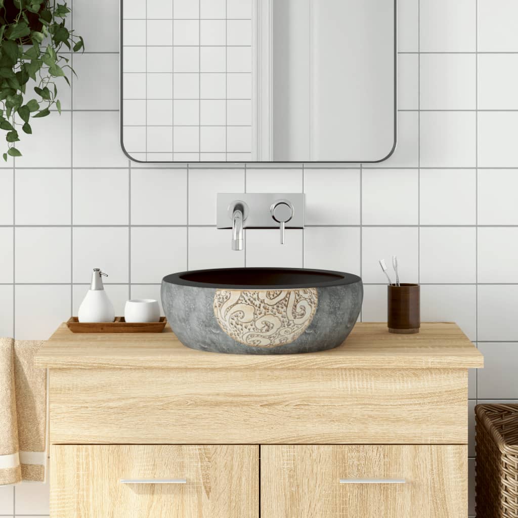 Lavabo de encimera ovalado cerámica negro azul 56,5x36,5x13,5cm