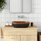 Lavabo de encimera ovalado cerámica negro azul 56,5x36,5x13,5cm