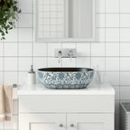 Lavabo de encimera ovalado cerámica negro azul 56,5x36,5x13,5cm