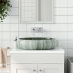 Lavabo de encimera ovalado cerámica negro azul 56,5x36,5x13,5cm
