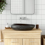 Lavabo de encimera ovalado cerámica negro azul 56,5x36,5x13,5cm