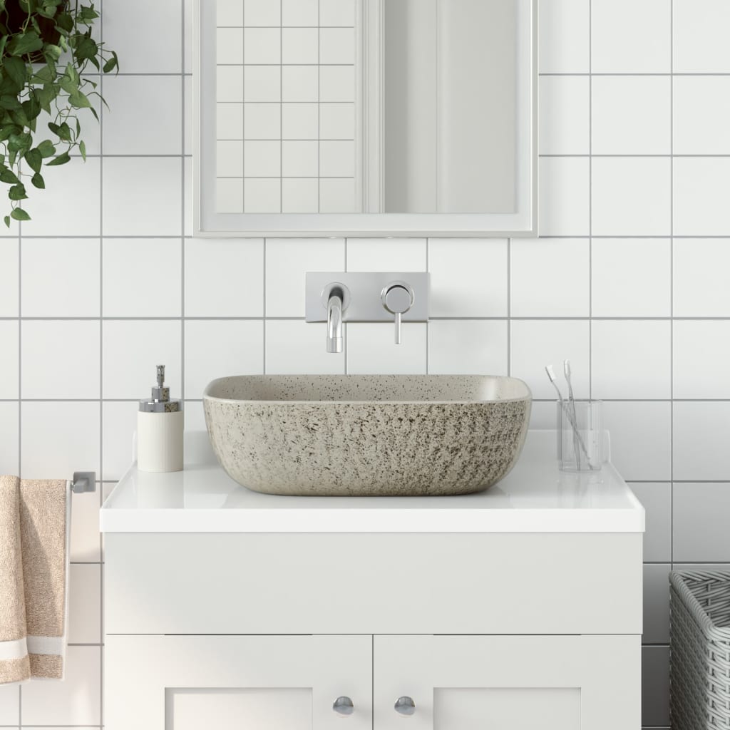 Lavabo de encimera ovalado cerámica negro azul 56,5x36,5x13,5cm