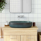 Lavabo de encimera ovalado cerámica negro azul 56,5x36,5x13,5cm