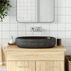 Lavabo de encimera ovalado cerámica negro azul 56,5x36,5x13,5cm