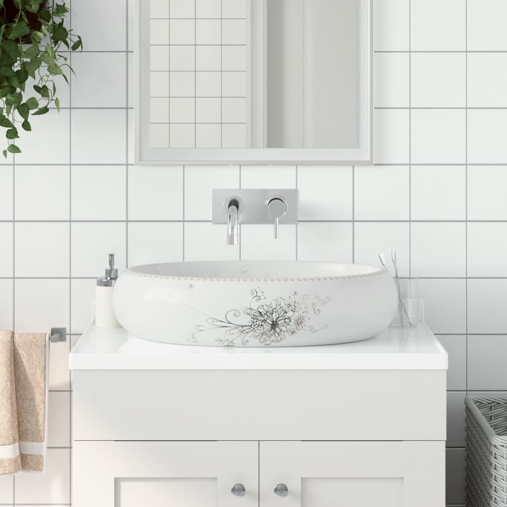 Lavabo de encimera ovalado cerámica negro azul 56,5x36,5x13,5cm