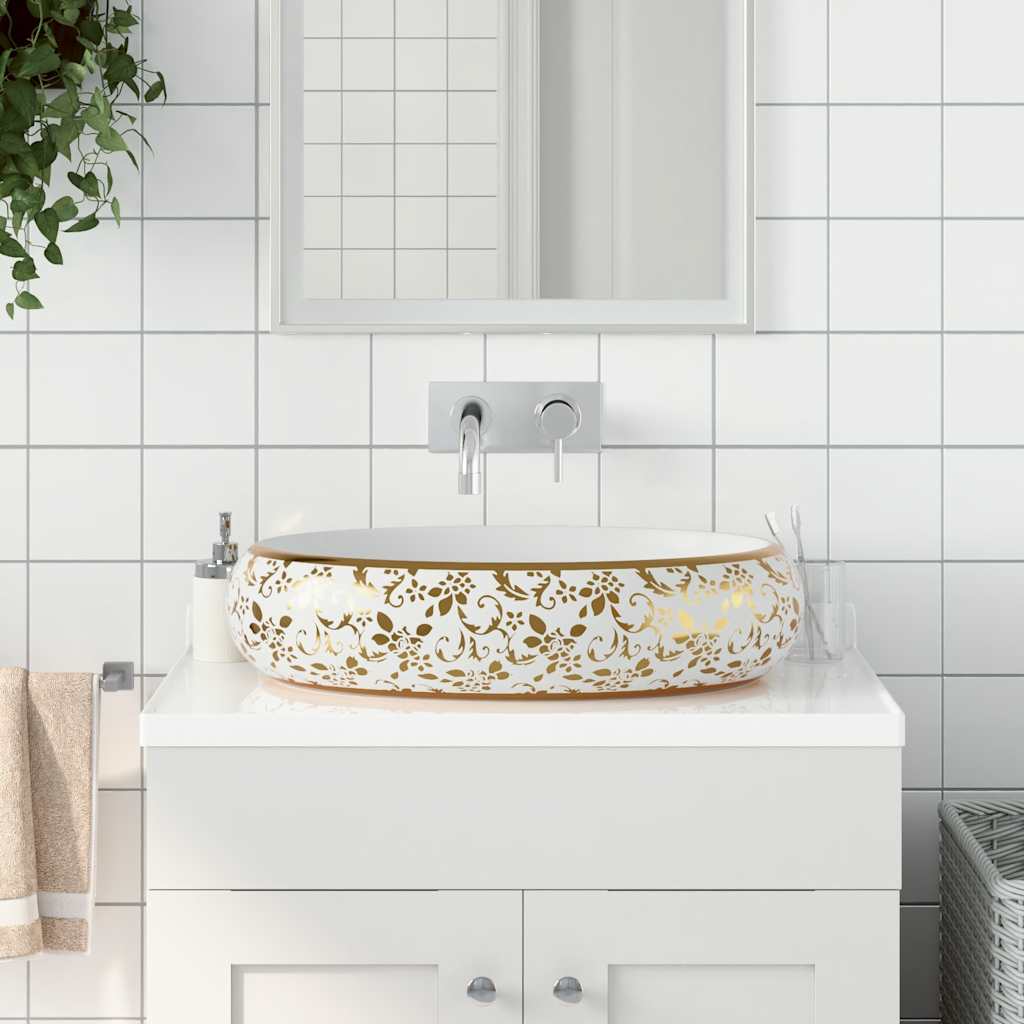 Lavabo de encimera ovalado cerámica negro azul 56,5x36,5x13,5cm