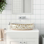 Lavabo de encimera ovalado cerámica negro azul 56,5x36,5x13,5cm