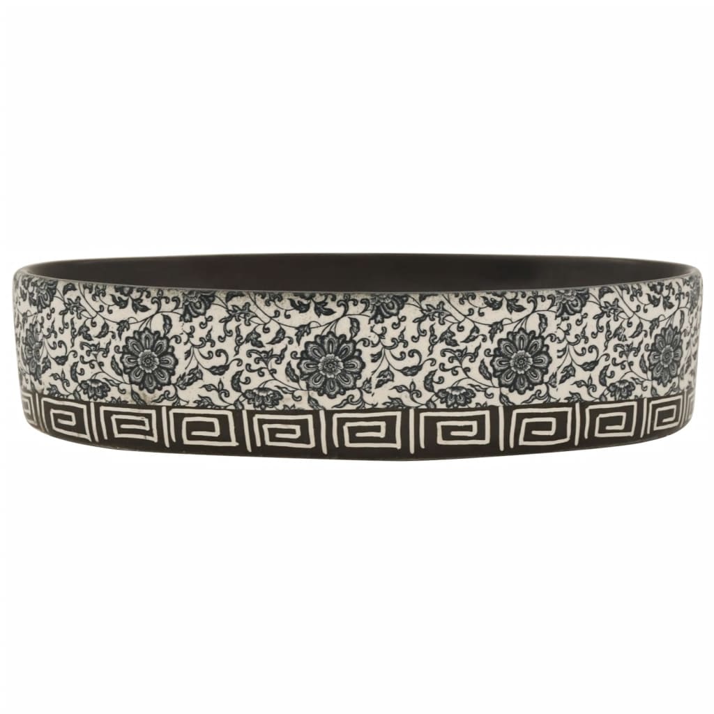 Lavabo de encimera ovalado cerámica negro azul 56,5x36,5x13,5cm