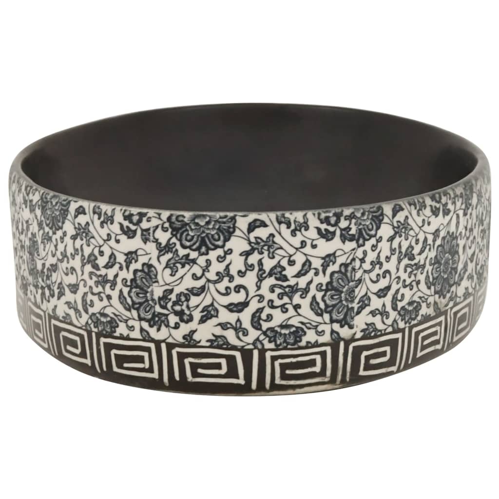 Lavabo de encimera ovalado cerámica negro azul 56,5x36,5x13,5cm