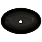 Lavabo de encimera ovalado cerámica negro azul 56,5x36,5x13,5cm