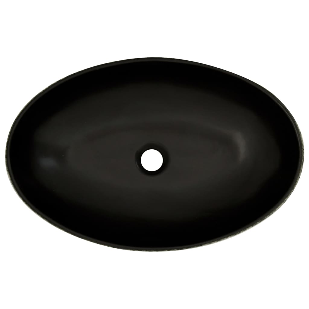 Lavabo de encimera ovalado cerámica negro azul 56,5x36,5x13,5cm
