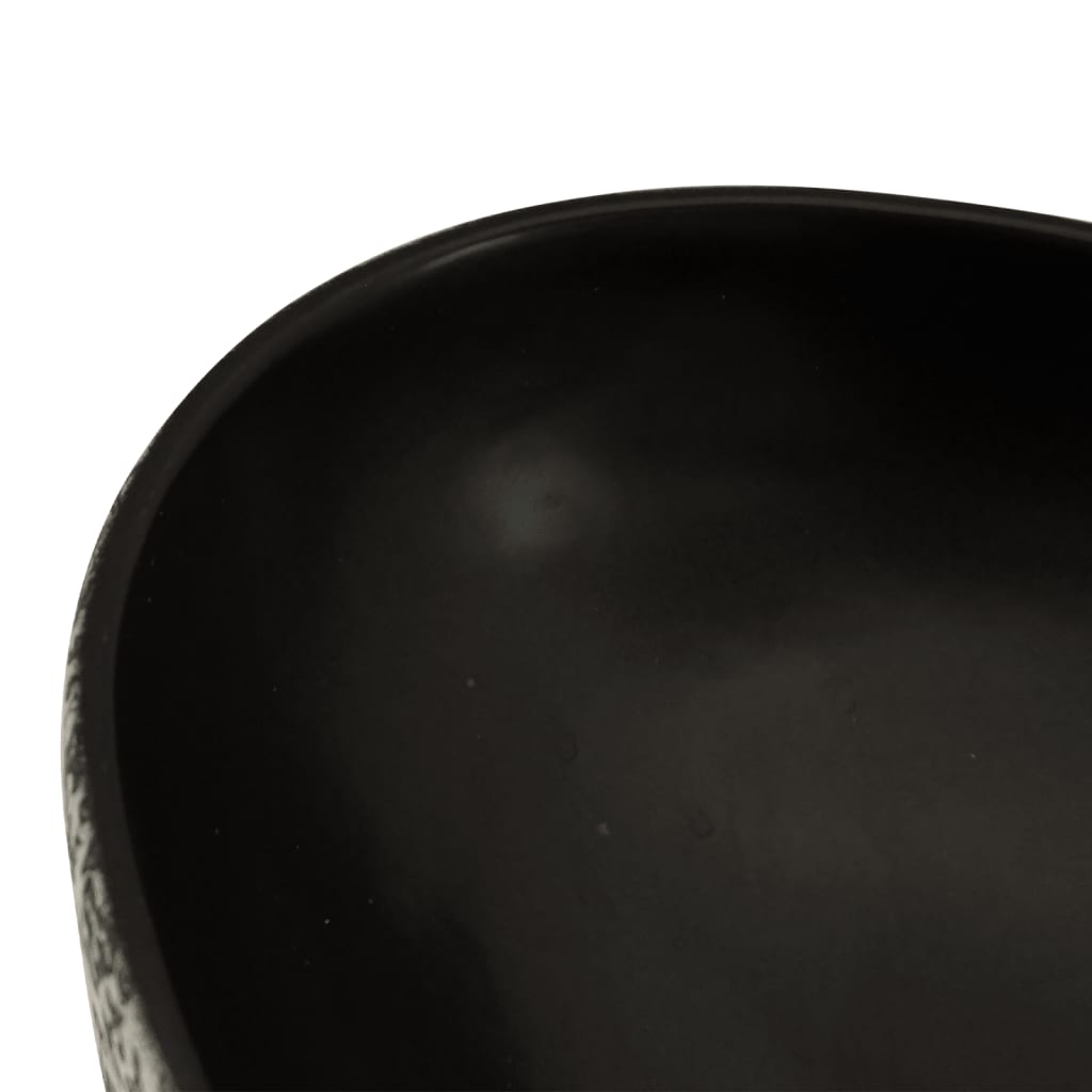 Lavabo de encimera ovalado cerámica negro azul 56,5x36,5x13,5cm