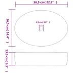 Lavabo de encimera ovalado cerámica negro azul 56,5x36,5x13,5cm
