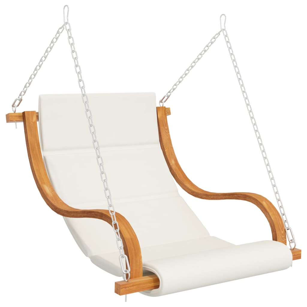 Columpio con cojín madera maciza abeto con acabado de teca