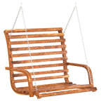 Banco columpio con toldo madera maciza abeto con acabado teca