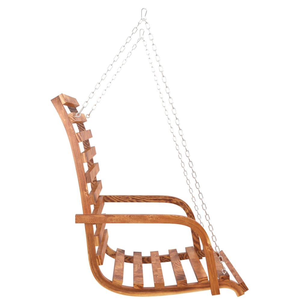 Banco columpio con toldo madera maciza abeto con acabado teca