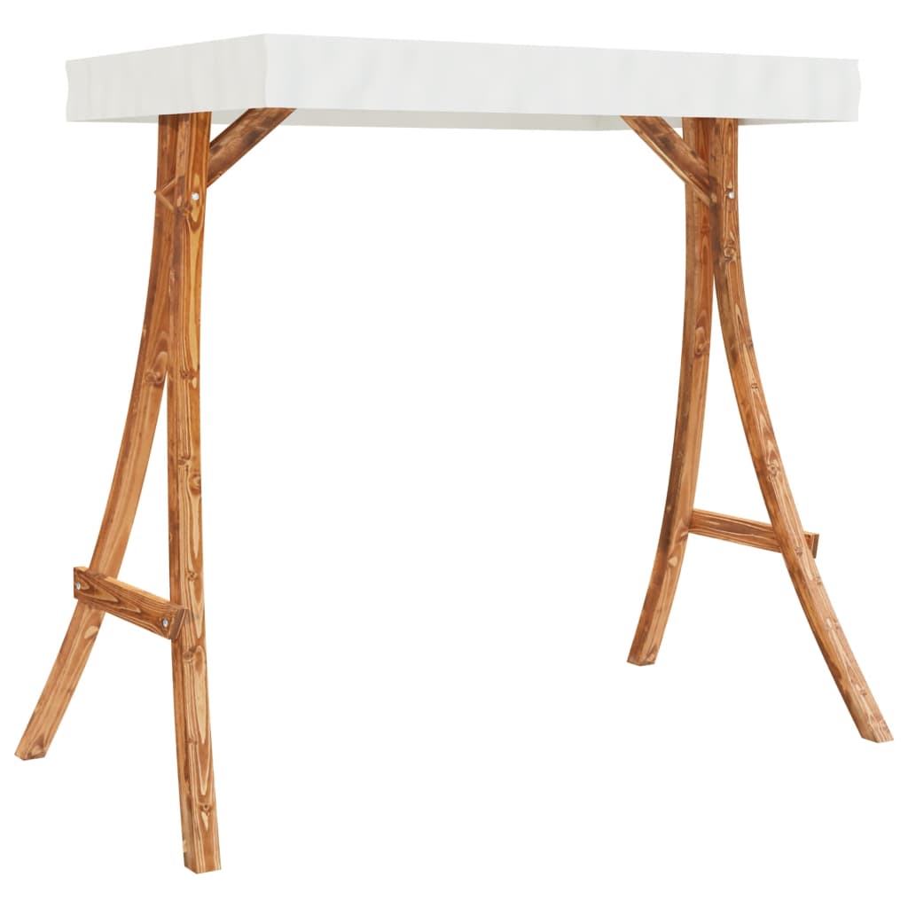 Columpio con cojín y toldo madera maciza de abeto