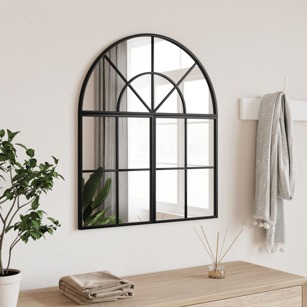 Espejo de pared arco de hierro negro 100x110 cm