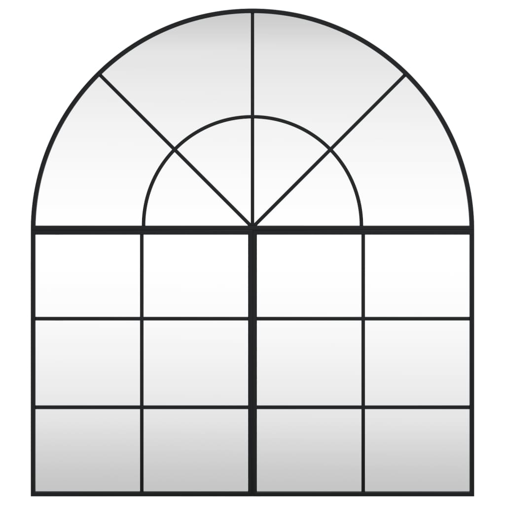 Espejo de pared arco de hierro negro 100x110 cm