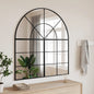 Black iron arch wall mirror 100x110 cm
