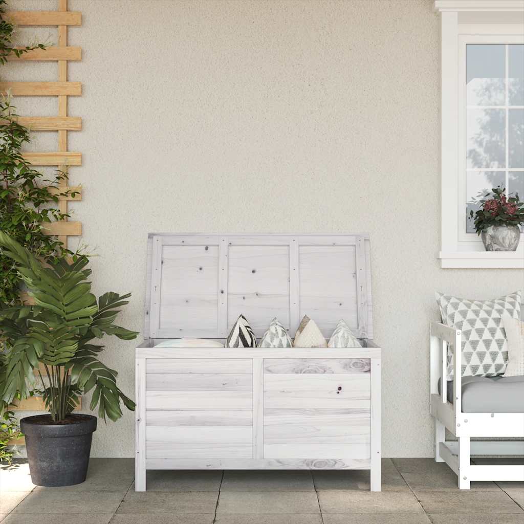 Arcón de jardín madera maciza abeto 150x50x56,5 cm