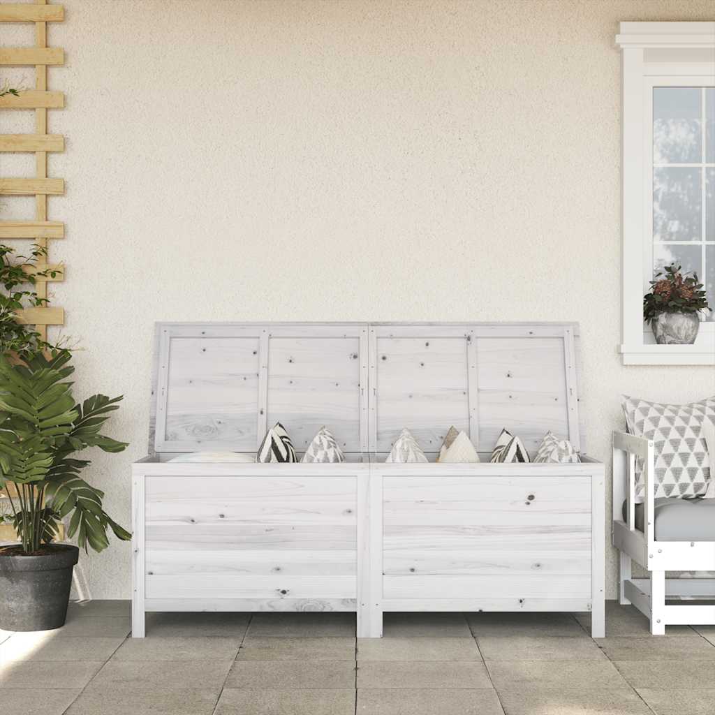 Arcón de jardín madera maciza abeto 150x50x56,5 cm
