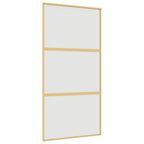 Puerta corredera dorada de vidrio ESG esmerilado y aluminio