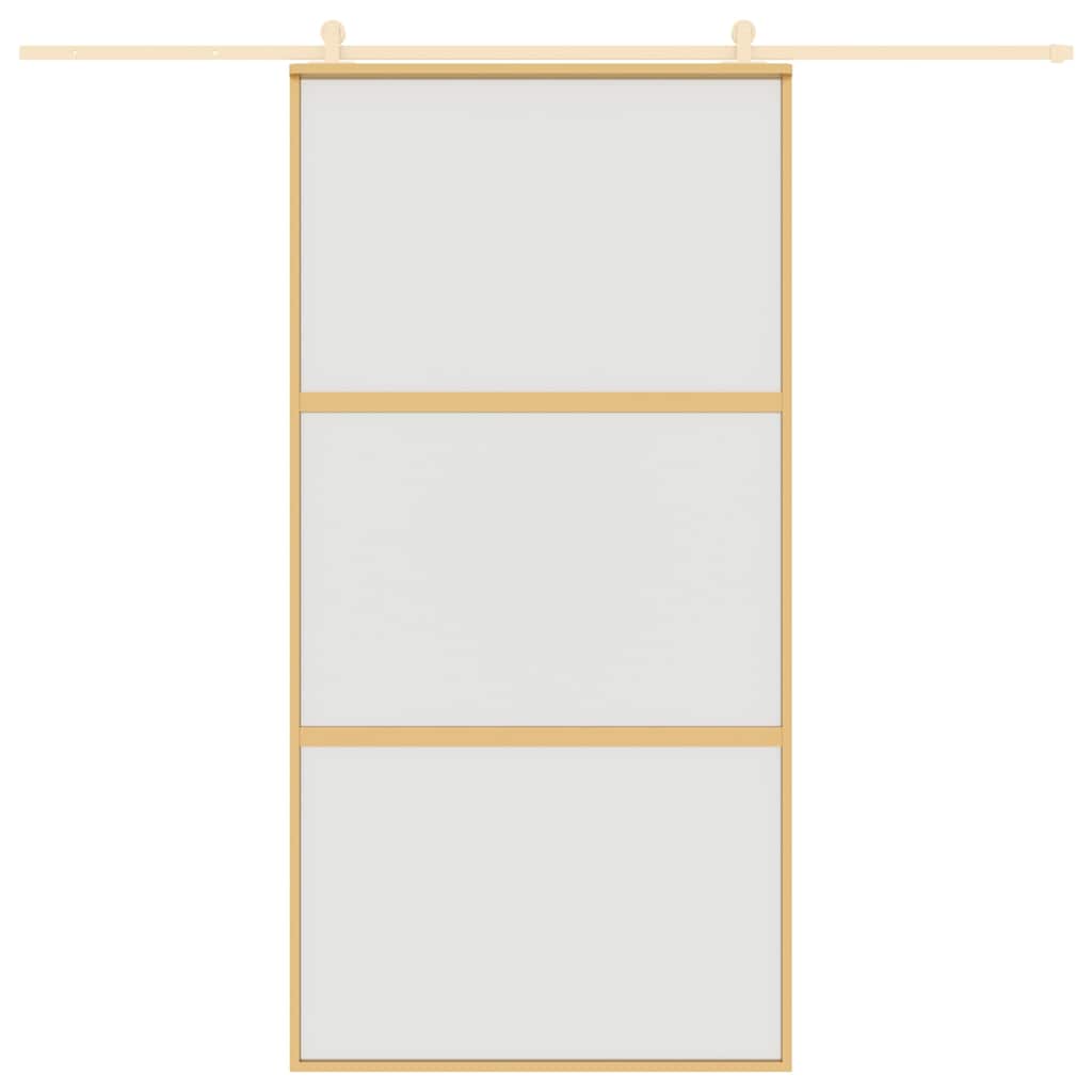 Puerta corredera dorada de vidrio ESG esmerilado y aluminio