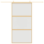 Puerta corredera dorada de vidrio ESG esmerilado y aluminio