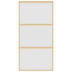 Puerta corredera dorada de vidrio ESG esmerilado y aluminio