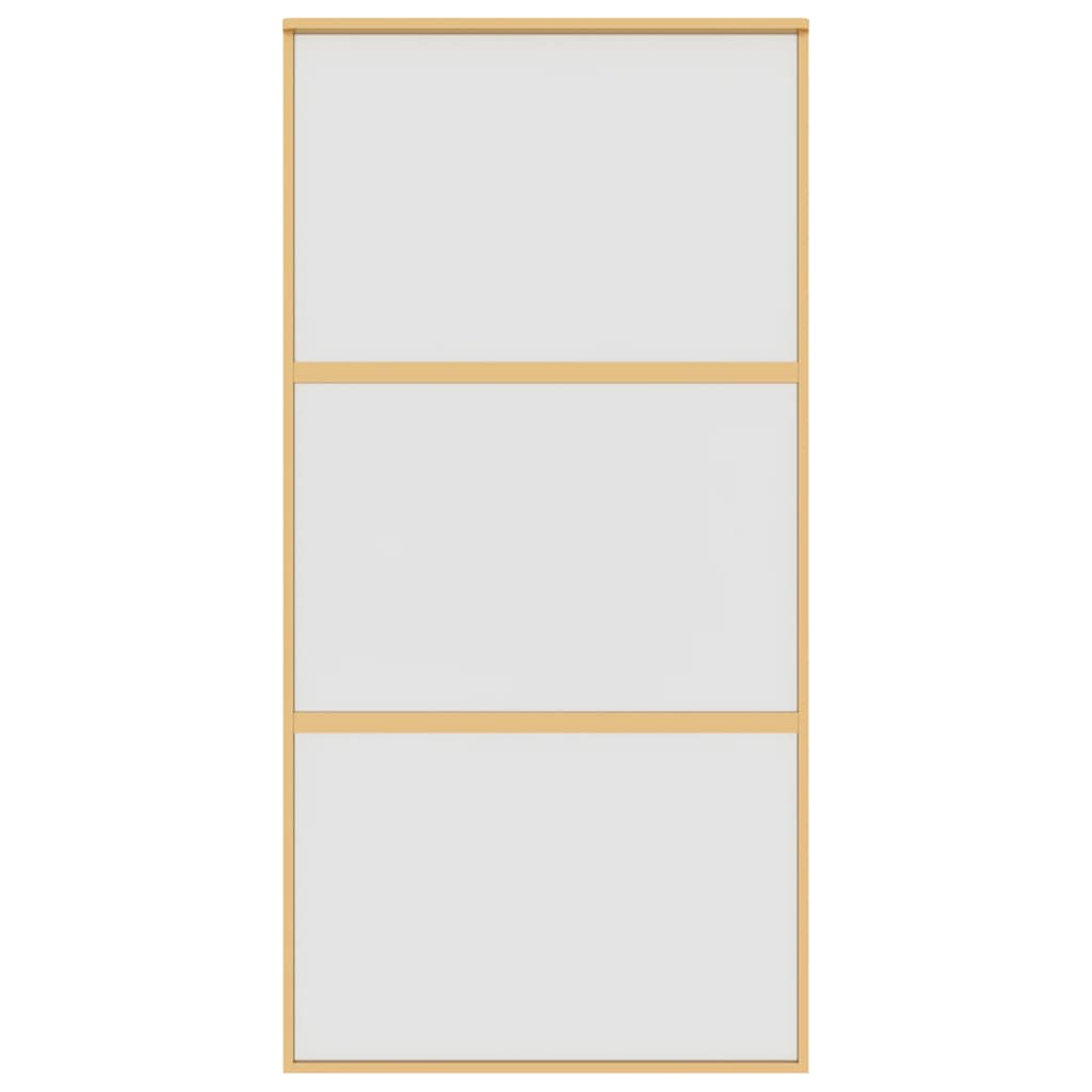 Puerta corredera dorada de vidrio ESG esmerilado y aluminio