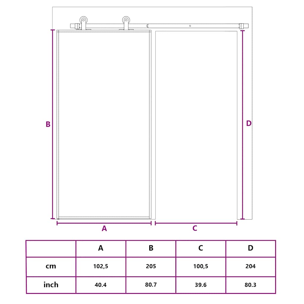 Puerta corredera dorada de vidrio ESG esmerilado y aluminio