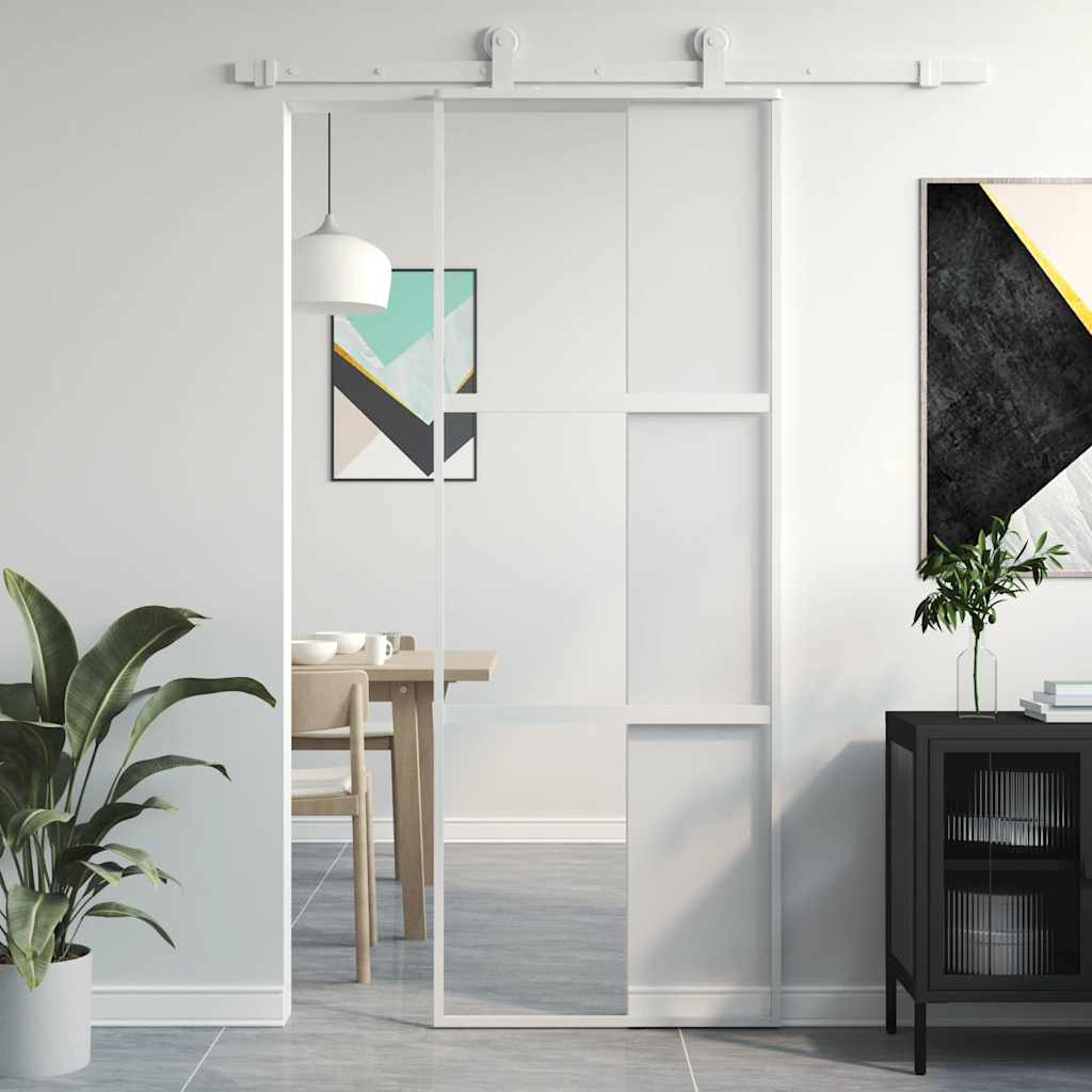 Puerta corredera dorada de vidrio ESG esmerilado y aluminio