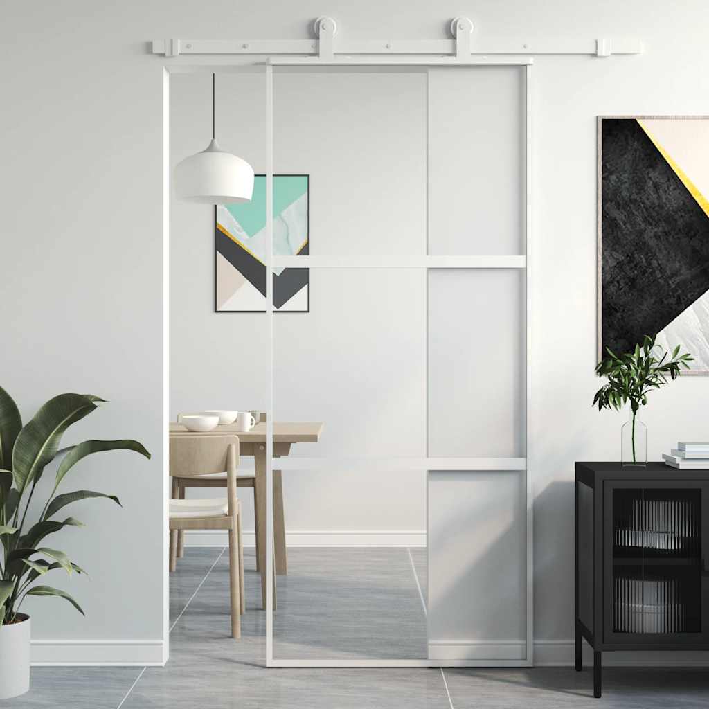 Puerta corredera dorada de vidrio ESG esmerilado y aluminio